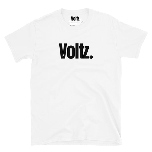 T-shirt homme blanc logo noir Voltz